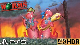 Worms (PS1 Emulation) | Full Match Gameplay Part 1 | PS5 | 4K (No Commentary Gaming)