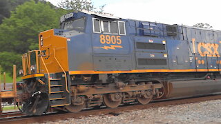 CSX Train with Rebuilt GE and New EMD ST70ACe Locomotives