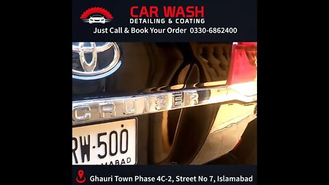 toyota land cruiser after complete car detailing in Islamabad