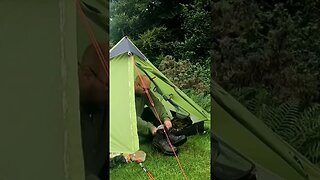 getting out of the tent. Dartmoor wildcamping