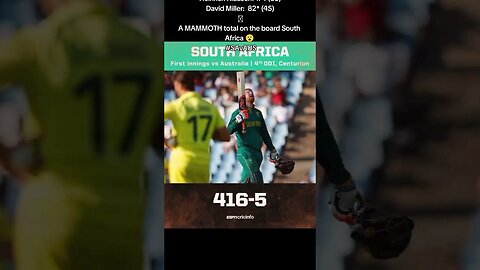 Heinrich Klaasen: 174 (83)David Miller: 82* (45) Total 417 😳 South Africa 😮 es.pn/SAvAUS23 #SAvAUS