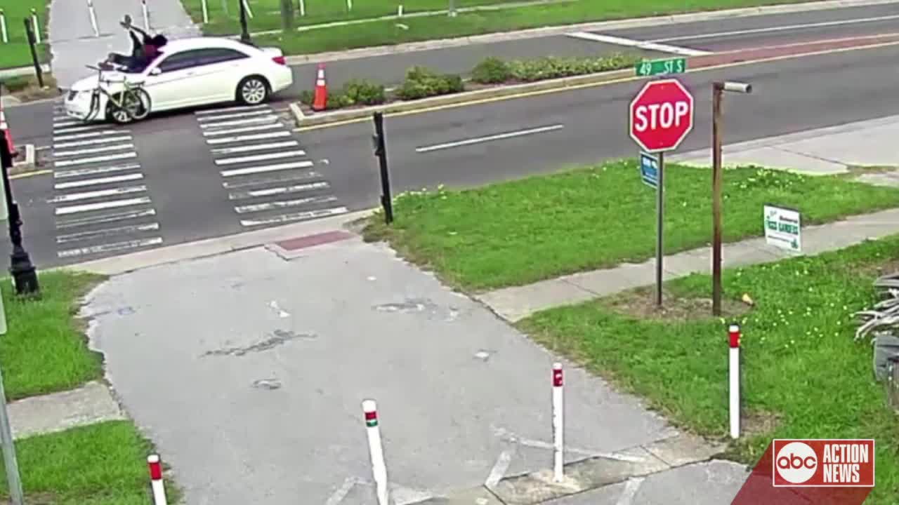 Dramatic video shows bicyclist struck by St. Pete hit-and-run driver