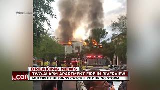 75-100 people without a home after lightning strike causes apartment fire in Riverview