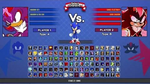 Shadow GT & Shadow Ultra Ego VS Fleetway Sonic & Dark Sonic I Sonic Mugen Battle HD