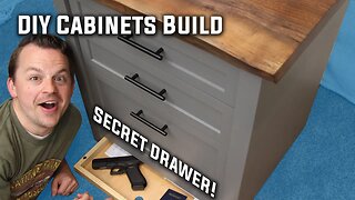 DIY Office Cabinets with Secret Compartment!! | Evening Woodworker