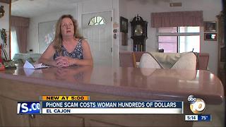 Phone scam costs woman hundreds of dollars