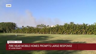 Firefighters battle fire near Spanish Lakes community in Port St. Lucie