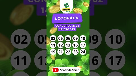 🍀 Resultado LOTOFACIL 2762 | Sentindo Sorte #shorts