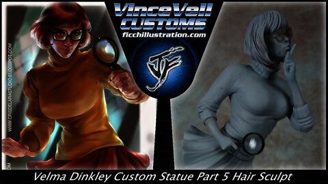 Velma Dinkley Custom Statue Part 5 Hair Sculpting