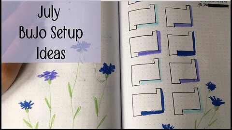 PWM July: Cornflower BuJo Theme RELAXING Floral Bullet Journal Setup