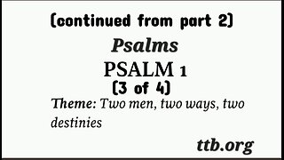 Psalm Chapter 1 (Bible Study) (3 of 4)