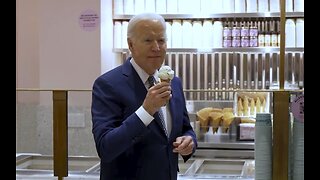 Joe Biden Talks Gaza War While Munching Ice Cream