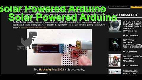 Solar Powered Arduino Dinosaur Game on OLED #1000ArduinoDinosaur #007 #AeroArduino
