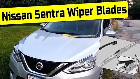 How To Change Nissan Sentra Wiper Blades - DIY Replacement B17 2016, 2017, 2018, 2019