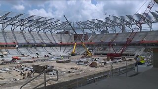 Final steel beam added to FC Cincinnati's new stadium