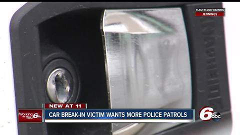Car break-in victim wants more police patrols in her neighborhood