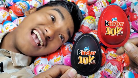 NEW! 100 Colored Glitter Kinder Surprise Eggs Toys Opening A Lot Of Kinder Joy Chocolste ASMR