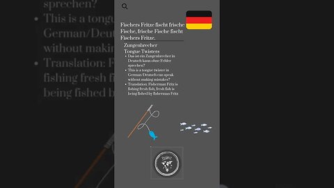 🇩🇪 Tongue Twisters in German/Zungenbrecher-Fischers Fritze fischt frische Fische ...