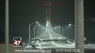 White out conditions force escorts on Mackinac Bridge
