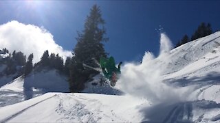 Backflip on ski in epic slow motion!
