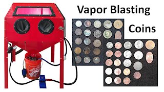 Vapor Blasting / Honing at Low Pressure to Clean up Coins