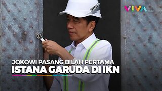 MEGAH! Sudah 38 Persen, Jokowi Pasang Bilah Pertama Garuda di Kantor Presiden IKN