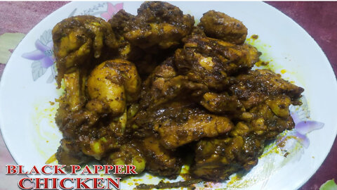 Black Pepper Chicken Dry !! Black pepper Chicken recipe !! How to make Pepper Chicken !!