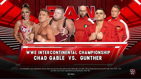 WWE Monday Night Raw Chad Gable vs Gunther for the Intercontinental Title