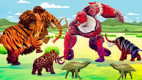 20Giant Tiger Mammoth Vs Zombie Gorilla Save Baby Mammoth Attacked Zombie Gorilla Animal Revolt Epic