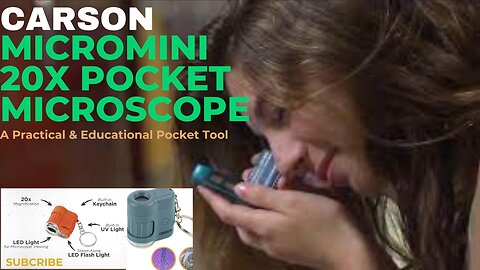 CARSON MicroMini 20x Pocket Microscope| UV and LED Flashlight| Practical & Educational Tool