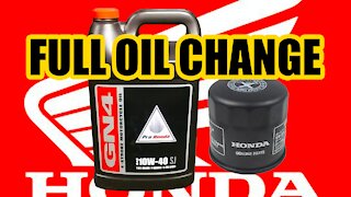 Honda Motorcycle Oil and Filter Change 2013-2021