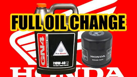 Honda Motorcycle Oil and Filter Change 2013-2021