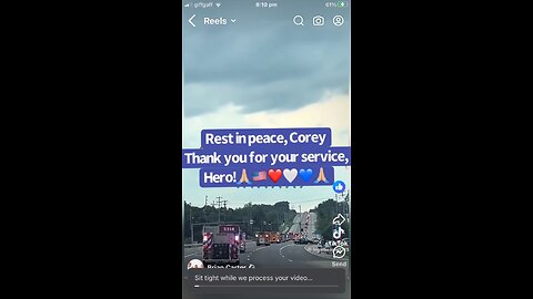 Firedighters thanking for Corey service RiP