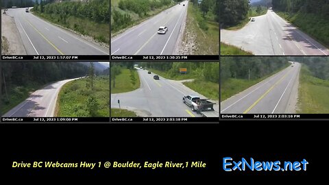 Drive BC webcams west of Revelstoke July 12 2023