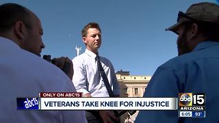 Veterans take knee for injustice at state capitol