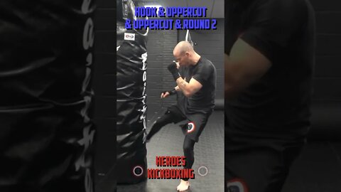 Heroes Training Center | Kickboxing "How To Double Up" Hook & Uppercut & Uppercut & Round 2 #Shorts