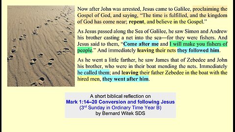 Mark 1:14–20 Conversion and following Jesus