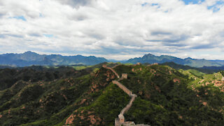 Drone footage of Great Wall of China
