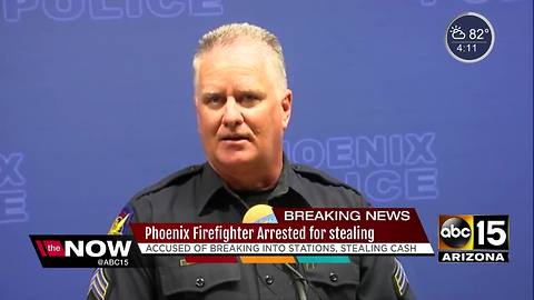 Phoenix firefighter arrested for stealing from co-workers