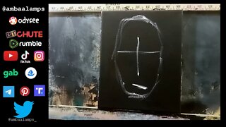 “Spooky Face” Oil Painting, Abstract Art, Expressionist art, Abstract Portrait Painting, Black Gesso