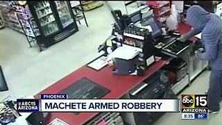 Masked suspect uses machete during Phoenix robbery