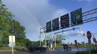 Beautiful rainbow spotted in Cleveland near the airport