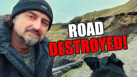 Collapsed Road DEVESTATION 😮😬 #vanlife