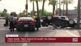 FD: 4 people injured, including 2 kids in collision at 19th Avenue and Missouri