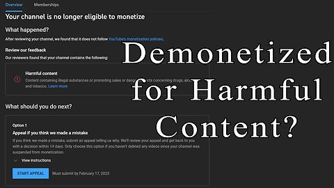 YouTube Demonetized My Channel "harmful content" 😒
