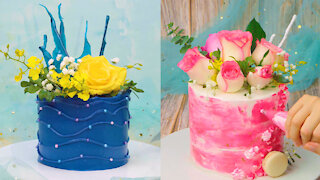 DIY Cake Decorating With Flower | Amazing Flower Cake Decoration Compilation