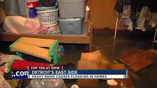 Heavy rains cause flooding on Detroit's east side