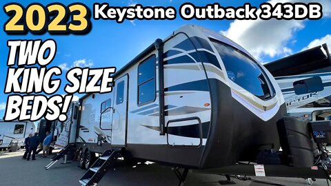 2 KING Beds in a Travel Trailer RV! 2023 Keystone Outback 343DB