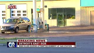 Man shot multiple times, killed at gas station on Detroit's east side