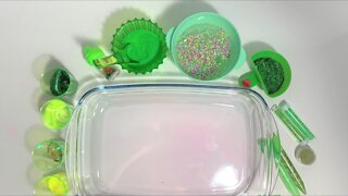 Making Sparkle Green Slime | Green Slime | Relaxing Satisfying Slime | #13